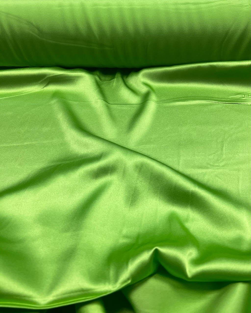 Cali Fabrics  Lime Green Charmeuse Satin