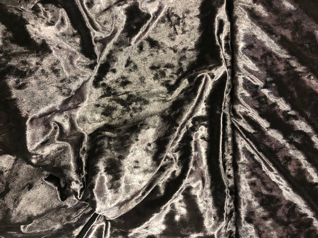 Heavy Crushed Bonded Velvet Fabric Black