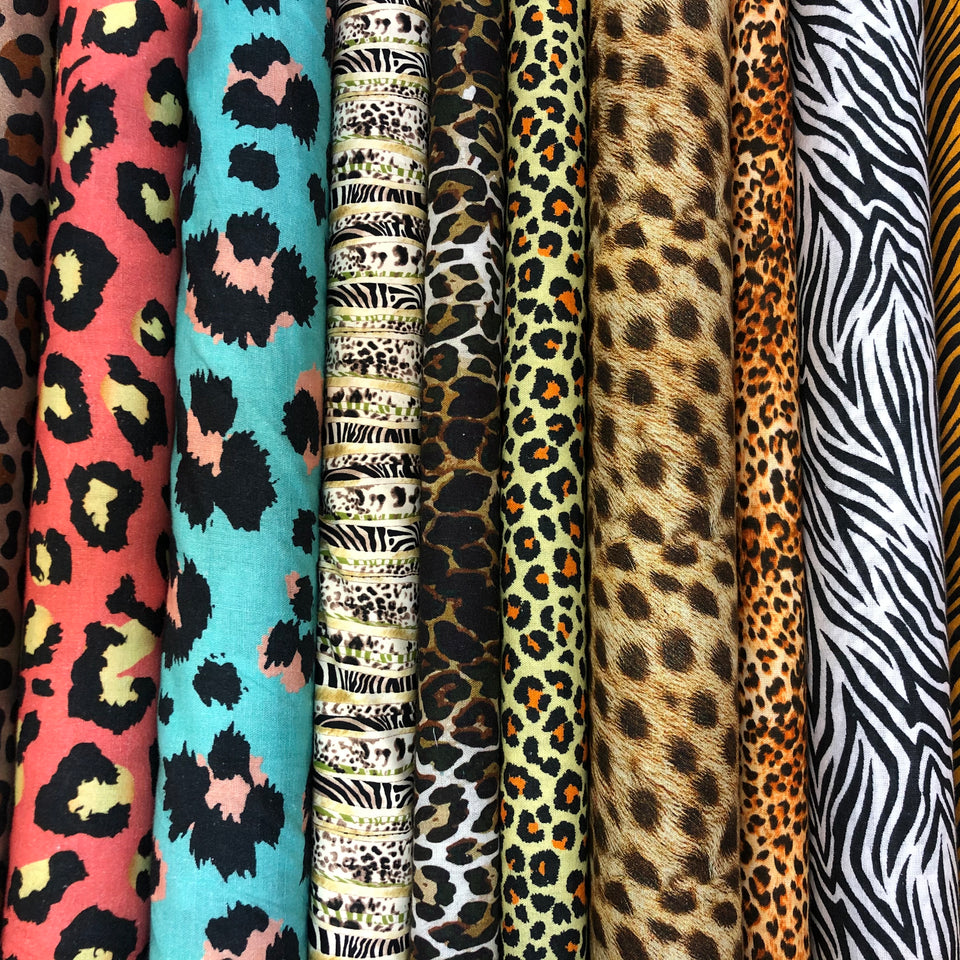 100% Quilting Cottons - Animal Prints
