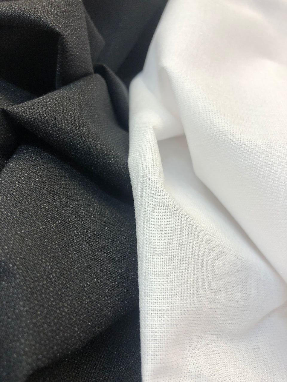 Black and white woven interfacing