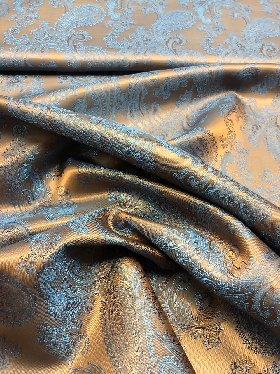 Copper & Baby Blue Paisley